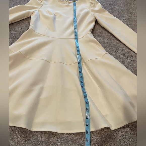 Gal Meets Glam Celeste Fit and Flare Ivory/White Long-Sleeve Dress, Size 6 - Picture 10 of 15